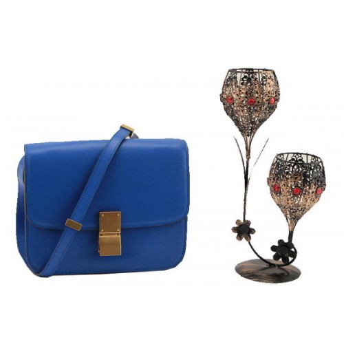 Celine Classic Box Small Flap Bag Glad Leer 11042 Royal