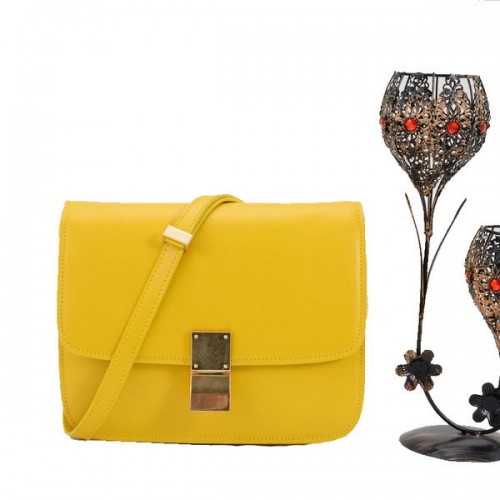 Celine Classic Box Small Flap Bag Glad Leer 11042 Geel