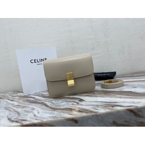 Celine Classic Box Teen Flap Bag Origineel Kalfsleer 3379 Grijs