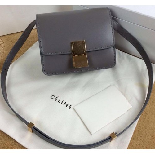 Celine Classic Box mini Flap Bag Glad Leer C11041T Grijs