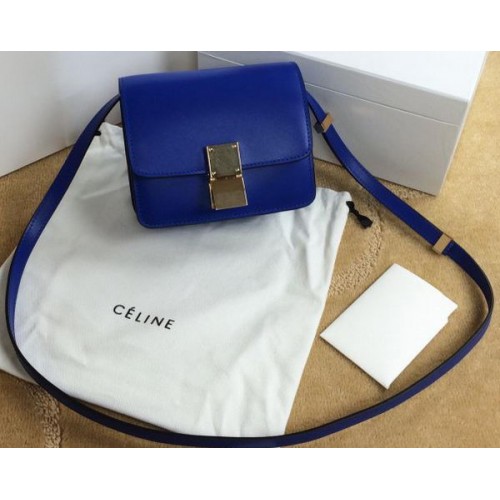 Celine Classic Box mini Flap Bag Glad leer C11041T Royal