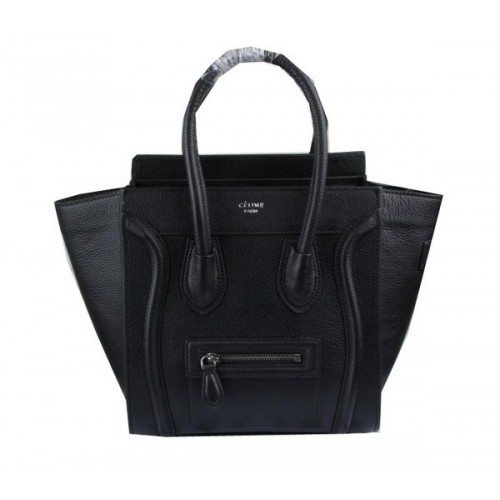 Celine Bagage Micro Boston Bag Clemence Leer CT33081 Zwart