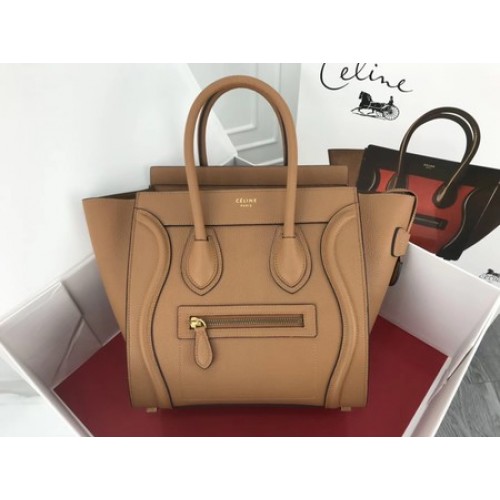 Celine Bagage Micro Draagtas Origineel Leer CLY33081M Abrikoos