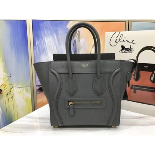 Celine Bagage Micro Draagtas Origineel Leer CLY33081M Diepgrijs