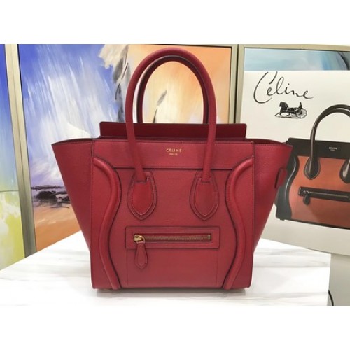 Celine Bagage Micro Draagtas Origineel Leer CLY33081M Rood