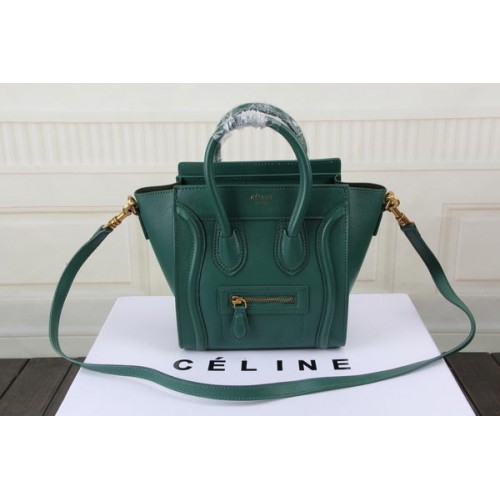 Celine Bagage Nano Tas Origineel Leer CTS3309 Groen