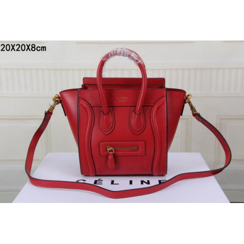 Celine Bagage Nano Tas Origineel Leer CTS3309 Rood