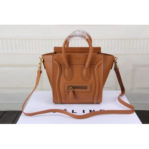 Celine Bagage Nano Tas Origineel Leer CTS3309 Tarwe