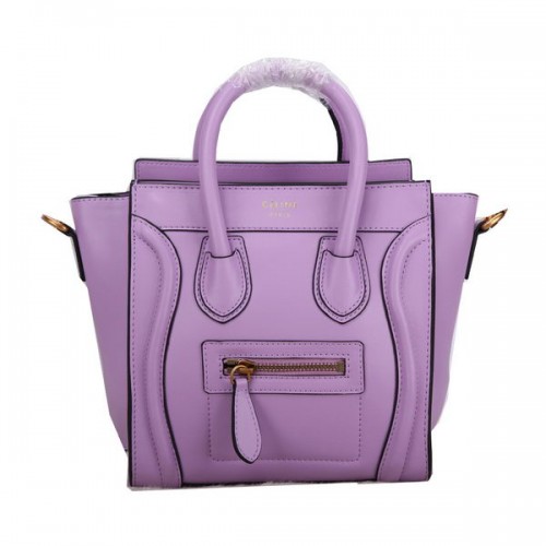 Celine Bagage Nano Tas Glad Leer C106 Lavendel