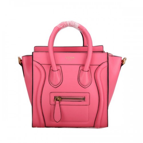 Celine Bagage Nano Tas Glad Leer C106 Roze