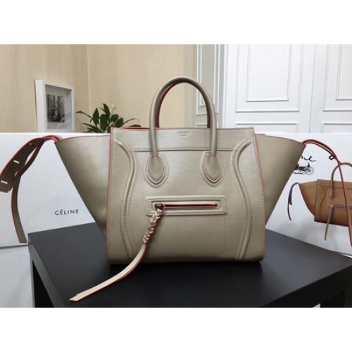 Celine Luggage Phantom Tote Bag Kalfsleer CT3372 Grijs&Oranje