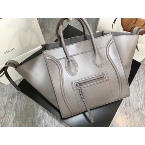 Celine Bagage Phantom Tote Bag Glad Leer CT3372 Grijs