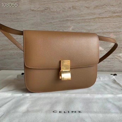 Celine MEDIUM CLASSIC TAS VAN NATUURLIJK KALFSLEER 189173 Bruin