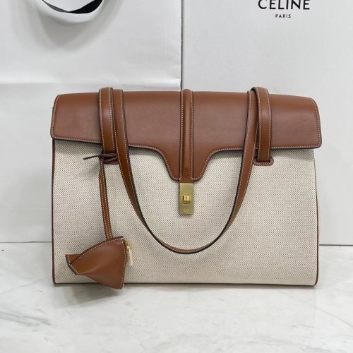 Celine MEDIUM SOFT 16 TAS IN GLAD KALFSLEER CR94043 DONKER EIK