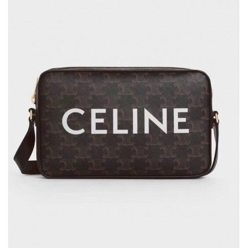 Celine MINI FOLCO TAS IN TRIOMPHE CANVAS CL9450 zwart