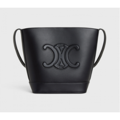 Celine SMALL BUCKET CUIR TRIOMPHE IN GLAD KALFSLEER 198243 zwart