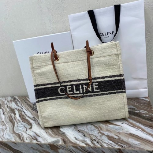 Celine SQUARED CABAS CELINE IN PLEIN SOLEIL TEXTIEL EN KALFSLEER 192172 zwart