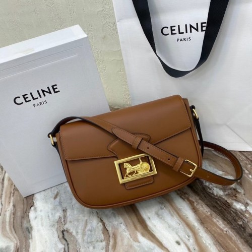 Celine TEEN TRIOMPHE BAG IN SHINY CALFSKIN MINERAL 195302 bruin