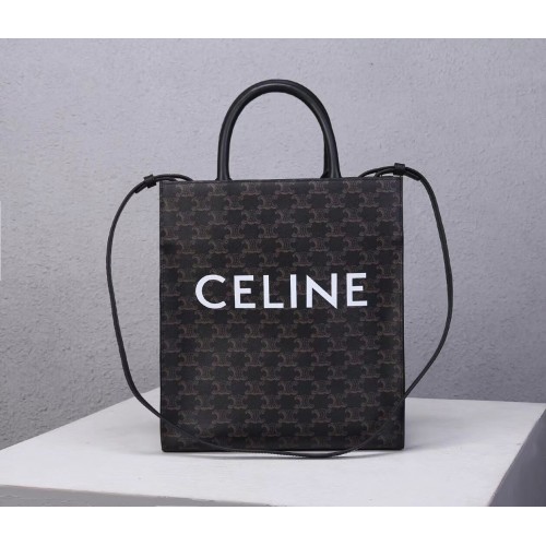 Celine TEEN TRIOMPHE TAS IN TRIOMPHE CANVAS EN KALFSLEER CL91542 ZWART