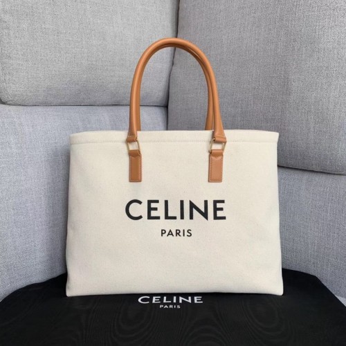 Celine VERTICALE CABAS CELINE IN CANVAS MET CELINE PRINT EN KALFSLEER 190062