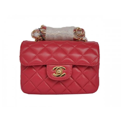 Goedkope Chanel Classic mini Flap Bag 1115 Rose Schapenvacht Gouden Hardware