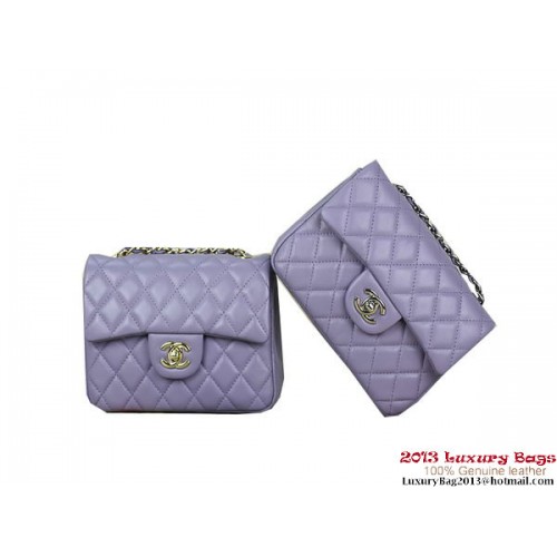 Chanel 1115 mini Classic Flap Bag Schapenleer Violet