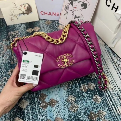 Chanel 19 flap bag AS1160 AS1161 AS1162 paars
