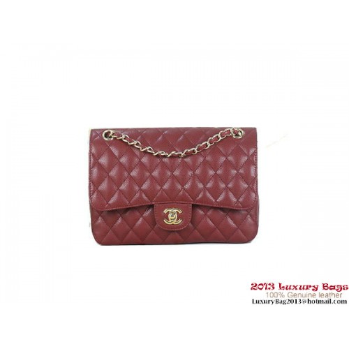 Chanel 2.55 Classic Flap Bag Bordeaux Origineel Cannage Patronen Leer Goud