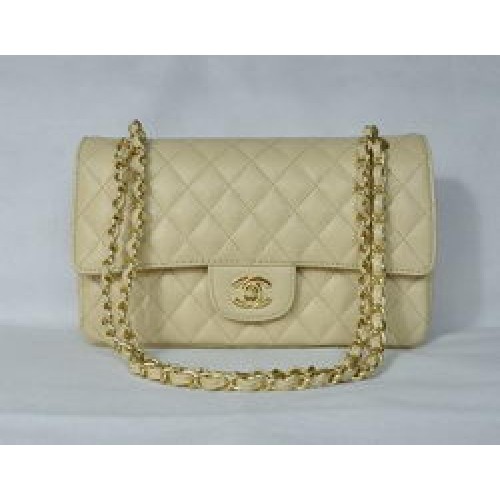 Chanel 2.55 gewatteerde kleptas 1112 beige met gouden hardware