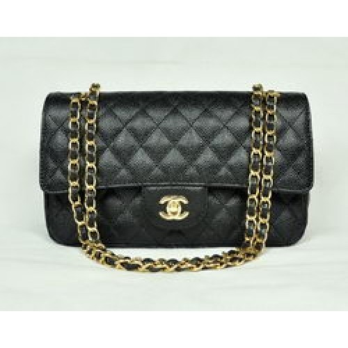 Chanel 2.55 gewatteerde kleptas 1112 zwart met gouden hardware