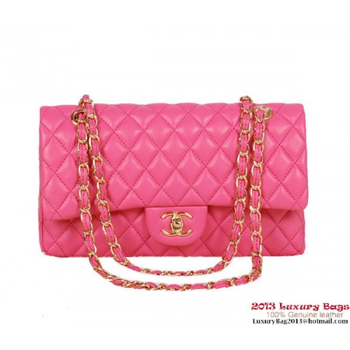 Chanel 2.55 Serie Tas Rose Schapenvacht Leer 1112 Goud