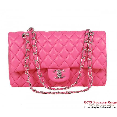 Chanel 2.55 Serie Tas Rose Schapenvacht Leer 1112 Zilver