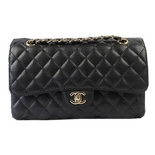 Chanel 2.55 Serie Tassen Zwart Cannage Patroon Leer CFA1112 Goud