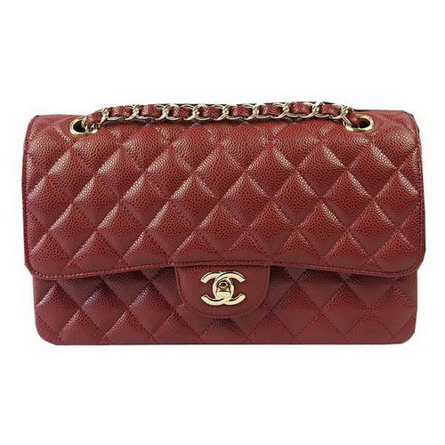 Chanel 2.55 serie tassen bordeauxrood Cannage patroon leer CFA1112 goud