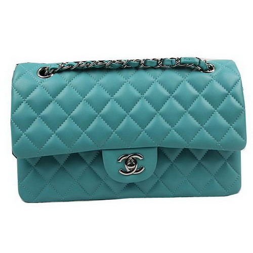 Chanel 2.55 Serie Tassen Groen Origineel Leer CFA1112 Zilver