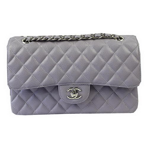 Chanel 2.55 Serie Tassen Lavendel Cannage Patroon Leer CFA1112 Zilver
