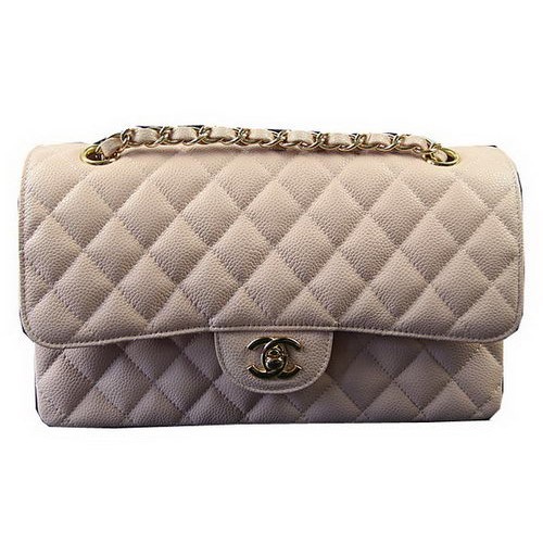 Chanel 2.55 Serie Tassen Roze Cannage Patroon Leer CFA1112 Goud