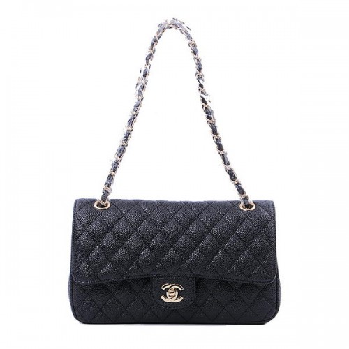 Chanel 2.55 Series Classic Flap Bag 1112 Zwart Cannage Patroon Goud