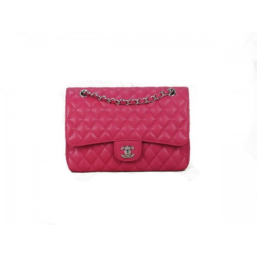 Chanel 2.55 Serie Klassieke Flap Bag 1112 Rose Cannage Patroon Origineel Leer Zilver