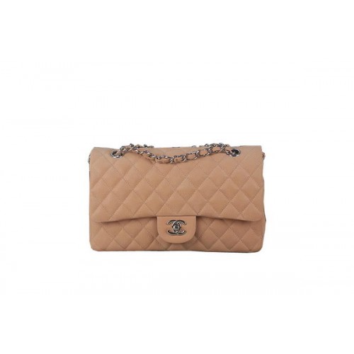 Chanel 2.55 Serie Klassieke Flap Bag A01112 Beige Origineel Nubuck Cannage Patroon Leer Zilver