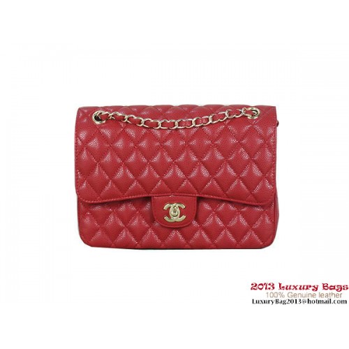 Chanel 2.55 Series Flap Bag Rood Origineel Cannage Patronen Leer A1112 Goud