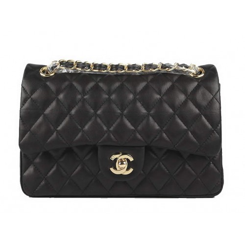 Chanel 2.55 Serie Originele Leren Flap Bag A01112 Zwart Goud