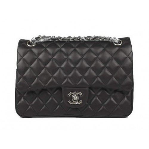 Chanel 2.55 Serie Originele Leren Flap Bag A01112 Zwart Zilver