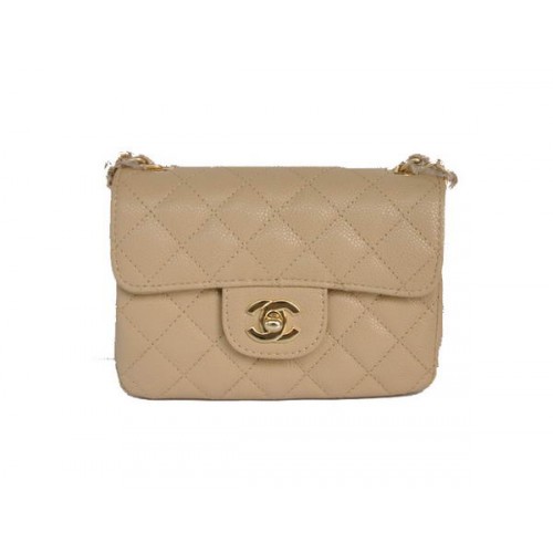 Chanel 2.55 mini flap bag 1115 beige schapenvacht gouden hardware