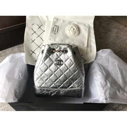 Chanel 2018 originele kalfsleren rugzak 81229 zilver