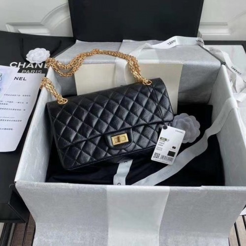 Chanel 2.55 Kalfsleren Flap Bag A37586 zwart