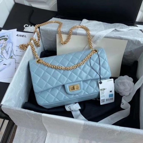 Chanel 2.55 Flap Bag van kalfsleer A37586 hemelsblauw