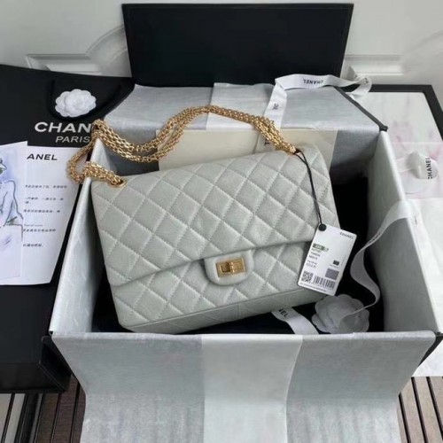 Chanel 2.55 Kalfsleren Flap Bag A37587 lichtgrijs