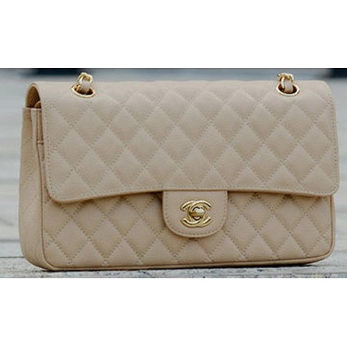 Chanel 2.55 Serie Flap Bag Abrikoos Cannage Patroon A1112 Goud