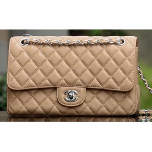Chanel 2.55 Series Flap Bag Abrikoos Schapenleer A1112 Zilver